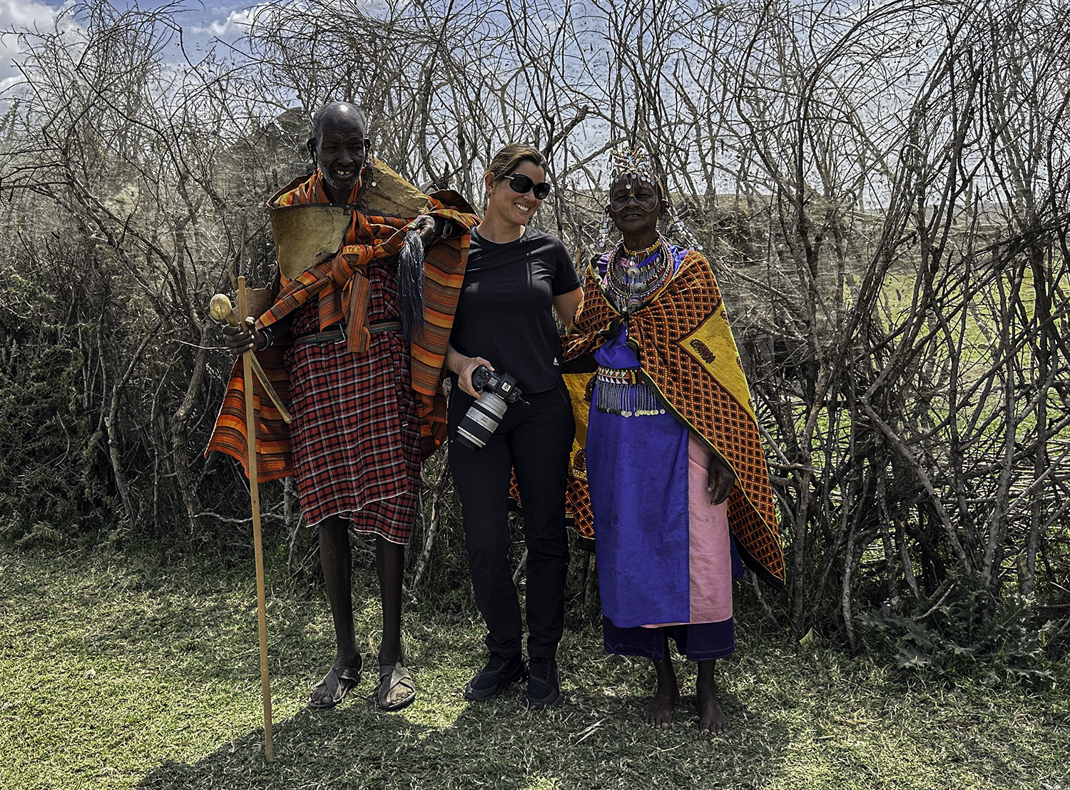 Luiza with Masai Elders